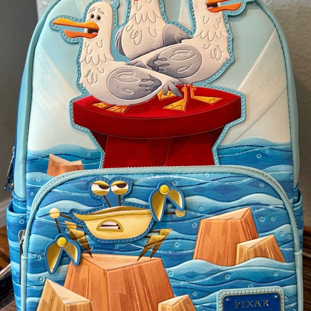 Loungefly Disney Pixar Finding Nemo “Mine! Mine! Mine!” Talking Backpack, BNWT - Picture 4 of 15
